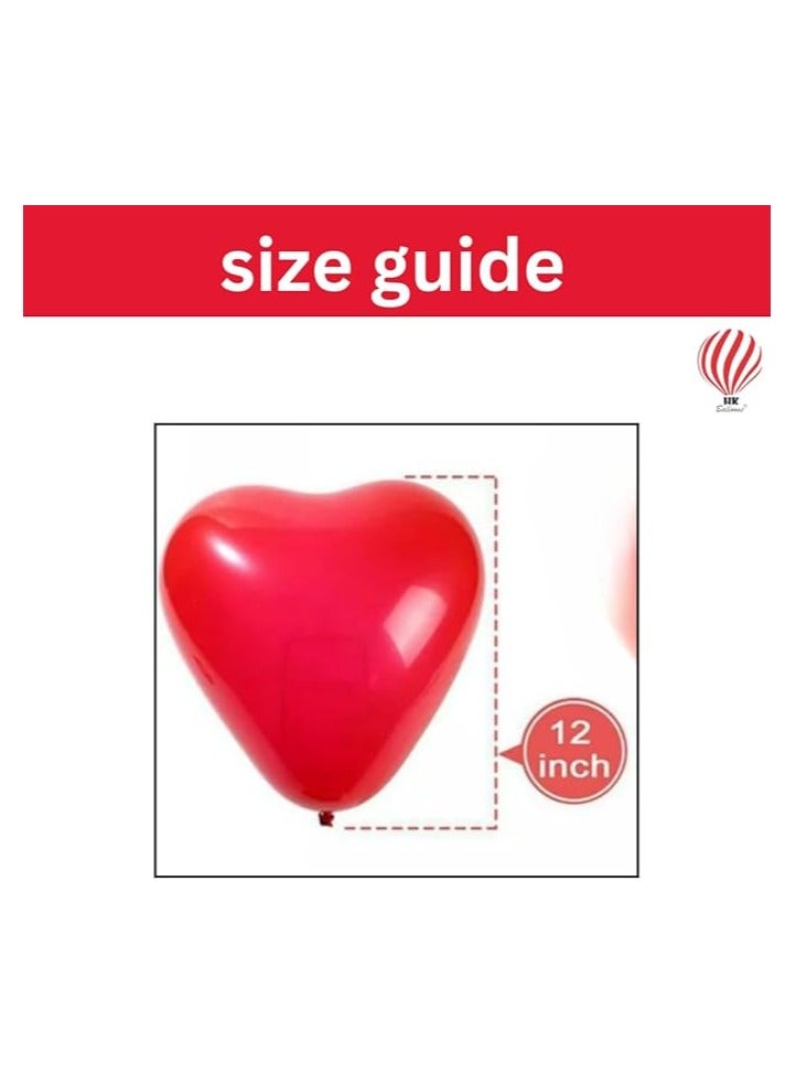 Boxwoods 60 PCS Red Heart Shape Latex Balloons 12 Inch - Image 2